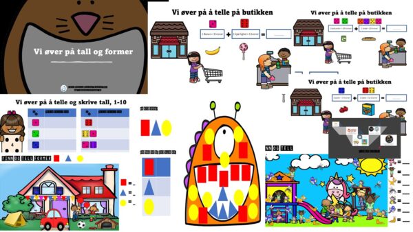 Vi øver på tall og former i barnehagen