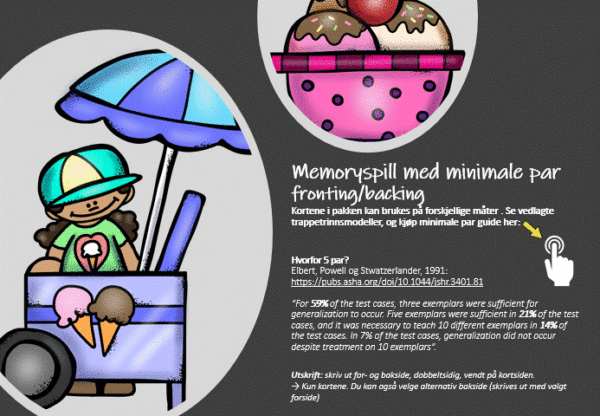 Memoryspill med minimale par: fronting/backing